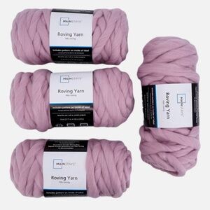 Mainstays Roving Yarn 4 Rolls Mauve Splash